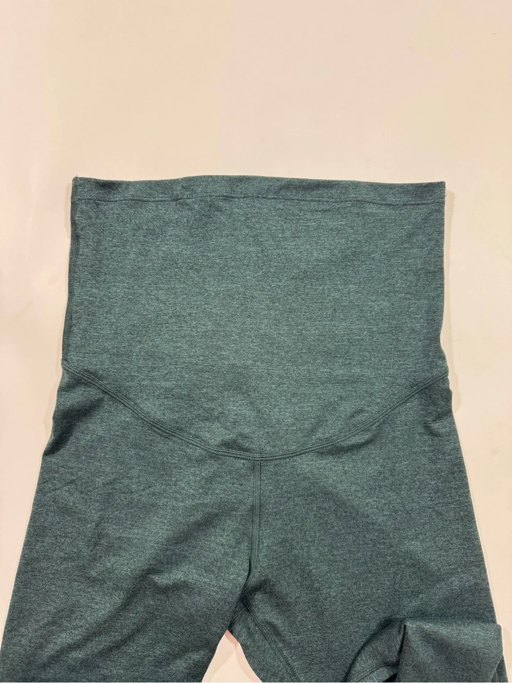 Quince Ultra Soft Maternity Leggings Over Belly Heather Green